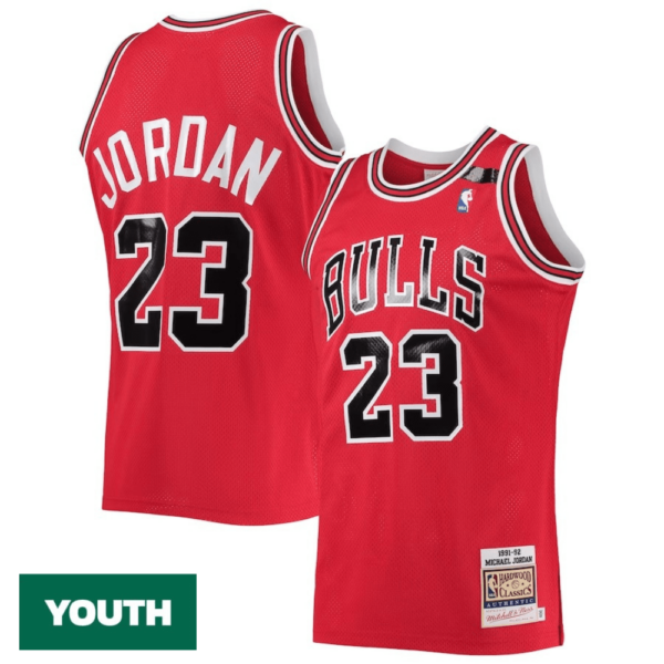 Youth's Michael Jordan Chicago Bulls Hardwood Classics 1991 Jersey - Red - Replica