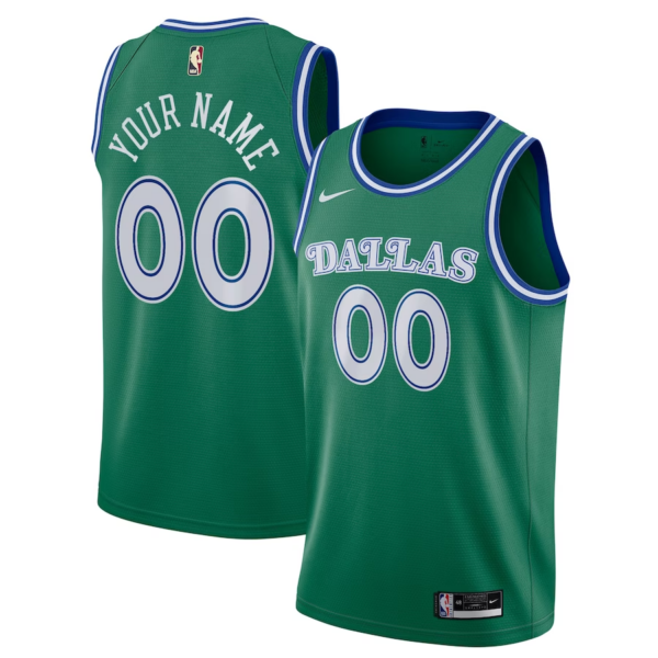 Men's Dallas Mavericks 2020/21 Hardwood Classics Swingman Custom Jersey - Green -