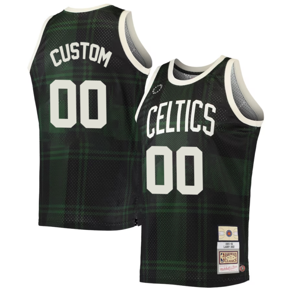 Custom Boston Celtics Mitchell _ Ness 1985-86 Hardwood Classics Uninterrupted Swingman Jersey - Black - Replica