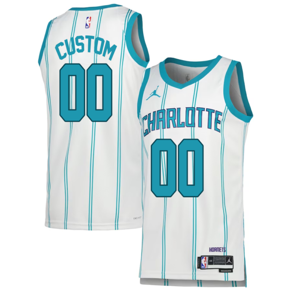 Custom Charlotte Hornets Jordan Brand Unisex Swingman Jersey - Association Edition - White - Replica