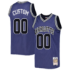 Custom Charlotte Hornets Mitchell _ Ness Hardwood Classics Off-Court Swingman Jersey - Purple - Replica