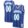 Custom Charlotte Hornets Mitchell _ Ness Hardwood Classics Swingman Jersey - Purple - Replica