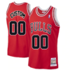 Custom Chicago Bulls Mitchell _ Ness 1997-98 Hardwood Classics Authentic Player Jersey - Red - Replica