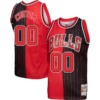 Custom Chicago Bulls Mitchell _ Ness Hardwood Classics 1995-96 Split Swingman Jersey - Red Black - Replica