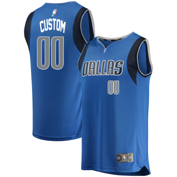 Custom Dallas Mavericks Branded Fast Break Replica Jersey Blue - Icon Edition