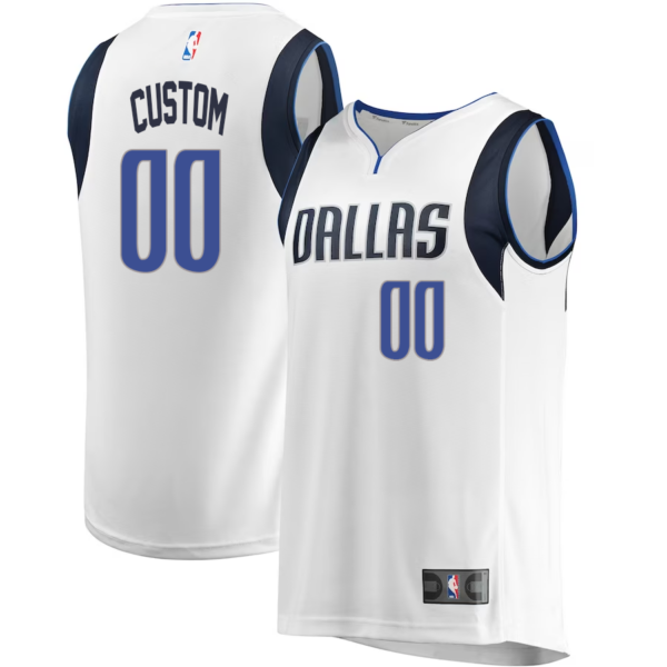 Custom Dallas Mavericks Branded Fastbreak Jersey - Association Edition - White - Replica