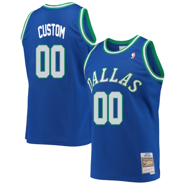 Custom Dallas Mavericks Mitchell _ Ness Hardwood Classics Swingman Jersey - Blue - Replica