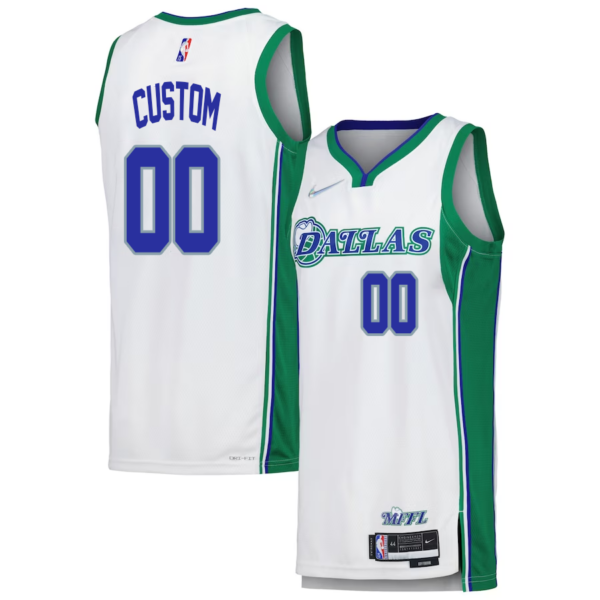 Custom Dallas Mavericks Nike Swingman Player Jersey - City Edition - White - Replica