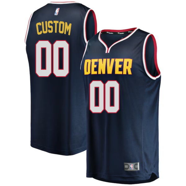 Custom Denver Nuggets Branded Youth Fast Break Replica Jersey Blue - Icon Edition