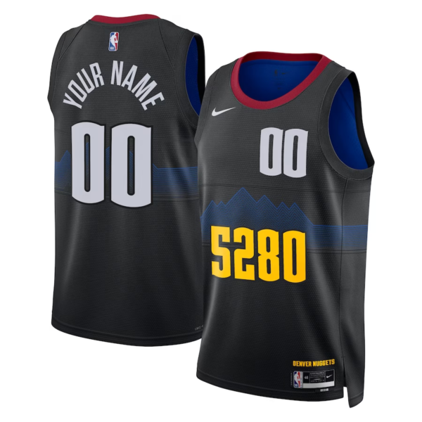 Custom Denver Nuggets Unisex 2023-24 Custom Swingman Jersey - Black - City Edition - Replica