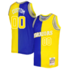 Custom Golden State Warriors Mitchell _ Ness Hardwood Classics 1993-94 Split Swingman Jersey - Royal-Gold - Replica