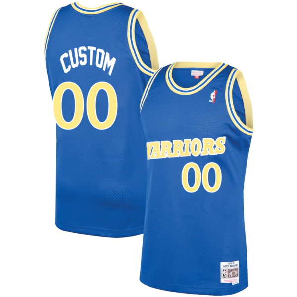 Custom Golden State Warriors Mitchell _ Ness Hardwood Classics Swingman Jersey - Royal - Replica