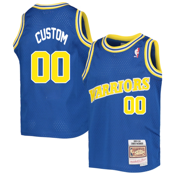 Custom Golden State Warriors Mitchell _ Ness Youth 1993-94 Hardwood Classics Swingman Jersey - Royal - Replica