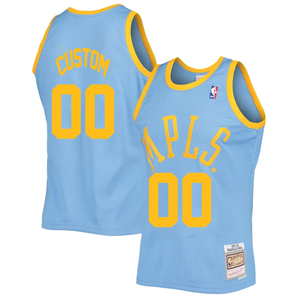 Custom Los Angeles Lakers Mitchell _ Ness 2001-02 Hardwood Classics Swingman Jersey - Powder Blue - Replica