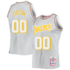 Custom Los Angeles Lakers Mitchell _ Ness 75th Anniversary 1971-72 Hardwood Classics Swingman Jersey - Silver - Replica