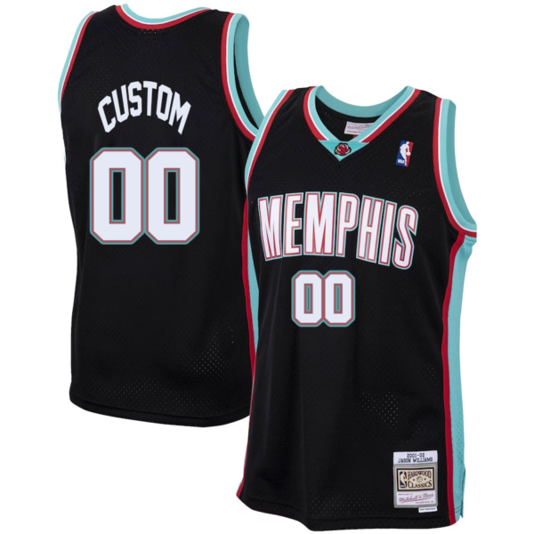 Custom Memphis Grizzlies Mitchell _ Ness 2001-02 Hardwood Classics Swingman Jersey - Black - Replica