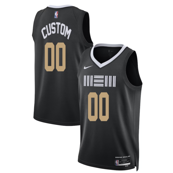 Custom Memphis Grizzlies Nike Unisex 2023-24 Swingman Jersey - Black - City Edition - Replica