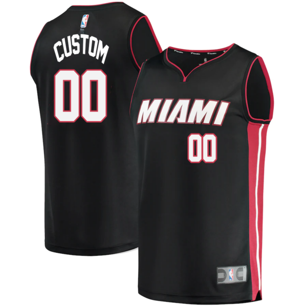 Custom Miami Heat Branded Fast Break Player Jersey - Icon Edition - Black - Replica