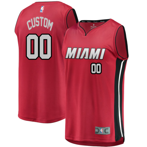 Custom Miami Heat Branded Youth Fast Break Replica Player Jersey Red - Statement Edition