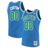 Custom Minnesota Timberwolves Mitchell _ Ness Hardwood Classics Swingman Jersey - Blue - Replica