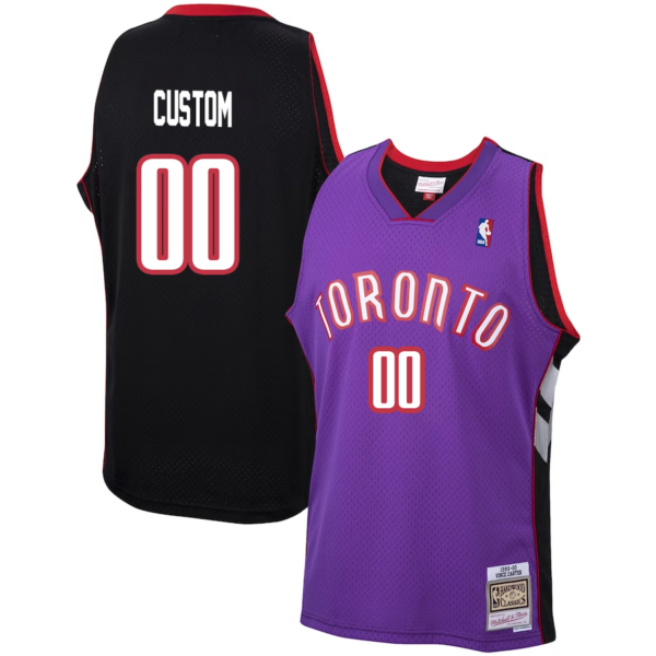 Custom Toronto Raptors Mitchell & Ness Hardwood Classics Swingman Jersey - Purple - Replica