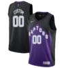 Custom Toronto Raptors Nike 2020-21 Swingman Player Jersey Black Purple - Earned Edition - Replica