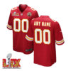 Men Custom Super Bowl LIX Kansas City Chiefs Home Game Jersey – Red – Replica