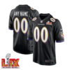 Men’s Custom Baltimore Ravens Super Bowl LIX Black Away Jersey – Replica