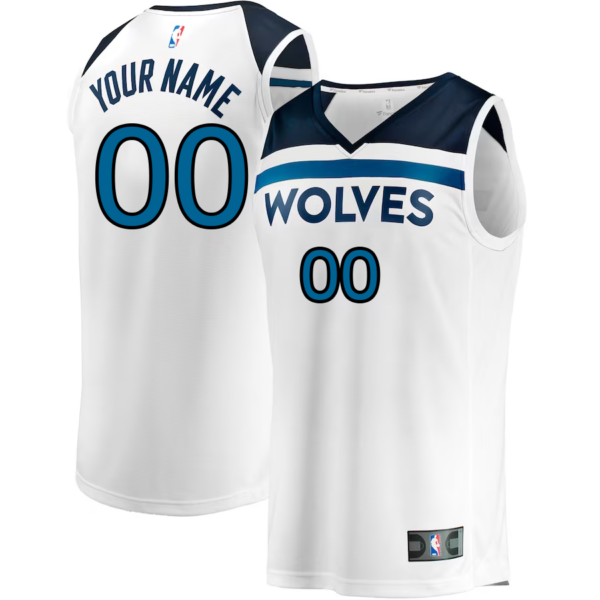 Minnesota Timberwolves Branded Youth Fast Break Replica Custom Jersey - Association Edition - White