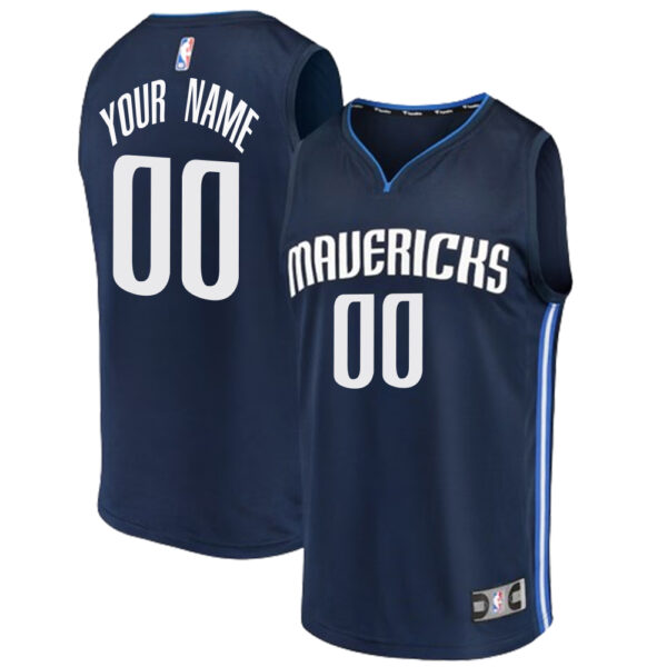 Custom Dallas Mavericks Fast Break Team Replica Jersey Navy - Statement Edition