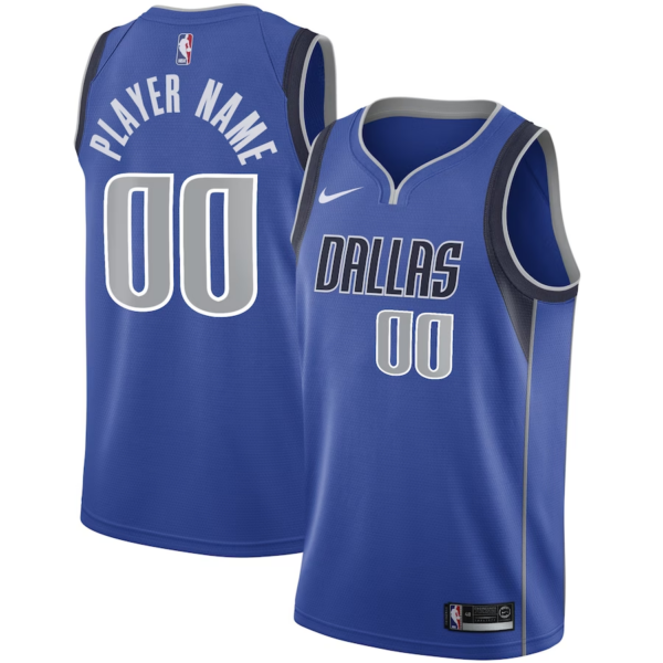 Men's Dallas Mavericks Swingman Custom Jersey Royal - Icon Edition - Replica